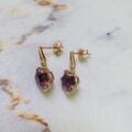 Fantasy Snowflake Cut Amethyst Earrings in 10k Rose Gold