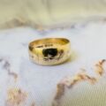 Star Patterned Wide Band Ring in 9ct Gold