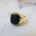 Bloodstone Signet Ring in 9ct Gold