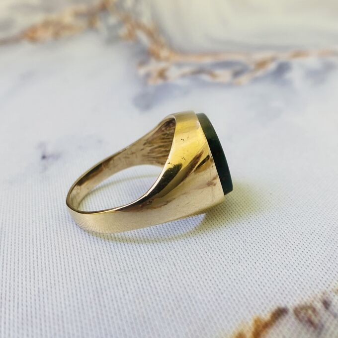 Bloodstone Signet Ring in 9ct Gold