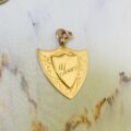 Edwardian “Yours” Shield Pendant in 9ct Rose Gold