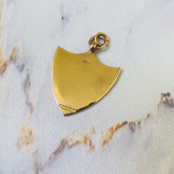 Edwardian “Yours” Shield Pendant in 9ct Rose Gold