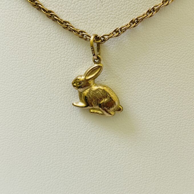 Rabbit Charm Pendant in 9ct Gold