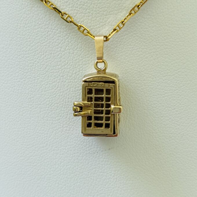 Phone Box Pendant in 9ct Gold