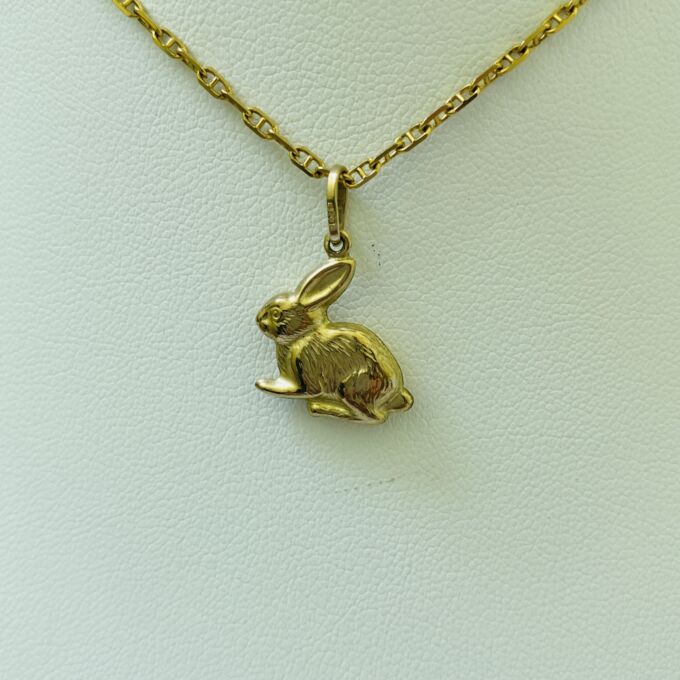 Rabbit Charm Pendant in 9ct Gold