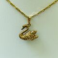 Swan Charm Pendant in 9ct Gold