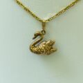 Swan Charm Pendant in 9ct Gold