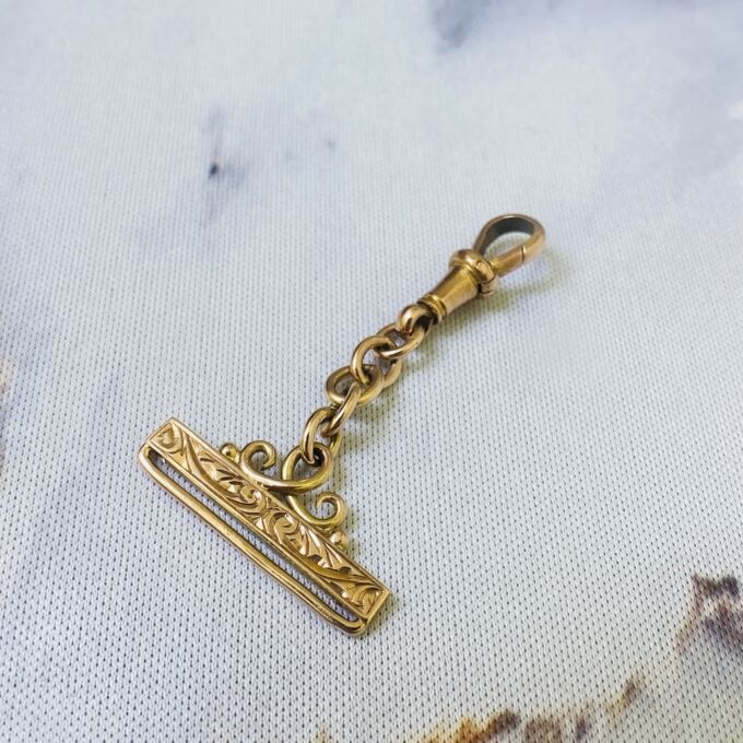 Antique Ribbon Holder with Dog Clip in 9ct Rose Gold