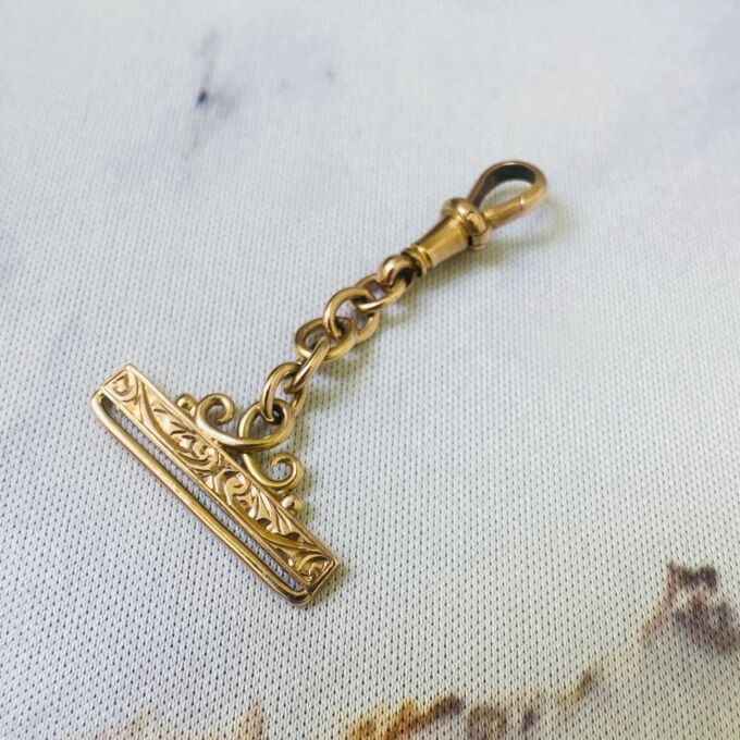 Antique Ribbon Holder with Dog Clip in 9ct Rose Gold