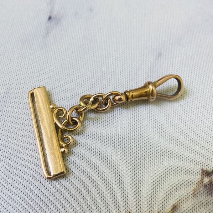 Antique Ribbon Holder with Dog Clip in 9ct Rose Gold