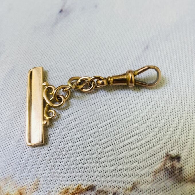 Antique Ribbon Holder with Dog Clip in 9ct Rose Gold