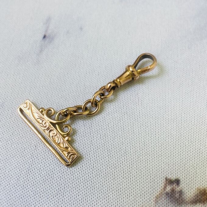 Antique Ribbon Holder with Dog Clip in 9ct Rose Gold