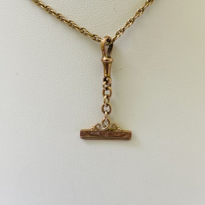 Antique Ribbon Holder with Dog Clip in 9ct Rose Gold