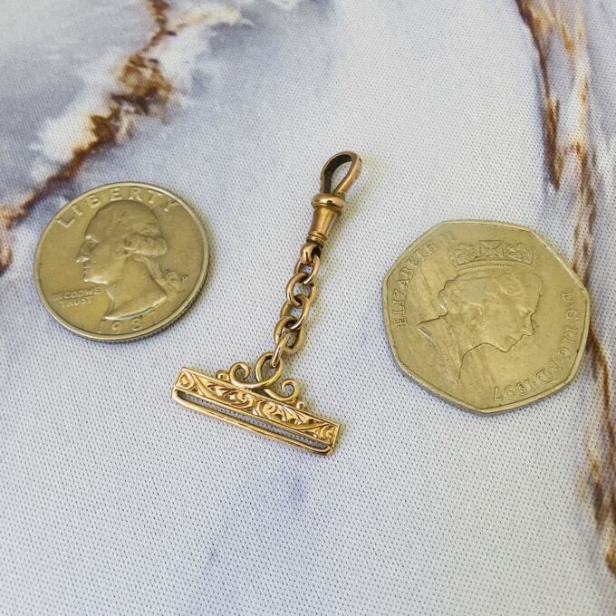 Antique Ribbon Holder with Dog Clip in 9ct Rose Gold