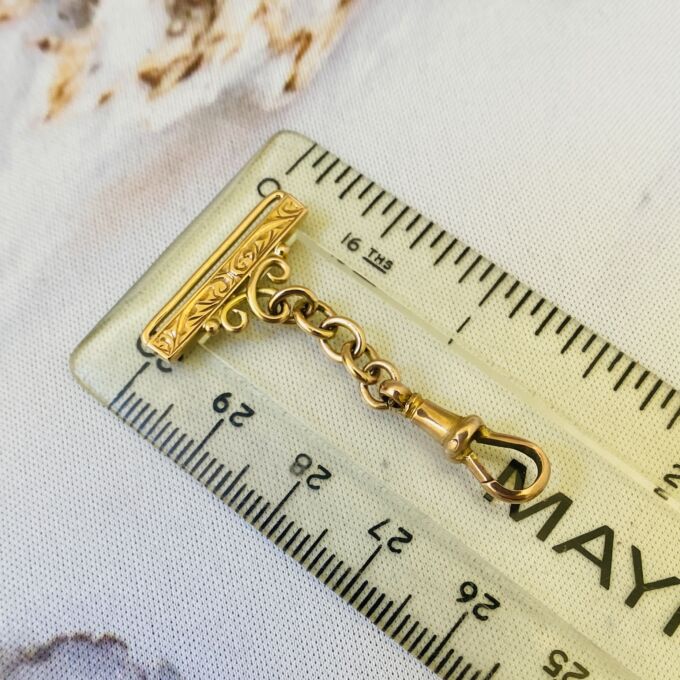 Antique Ribbon Holder with Dog Clip in 9ct Rose Gold