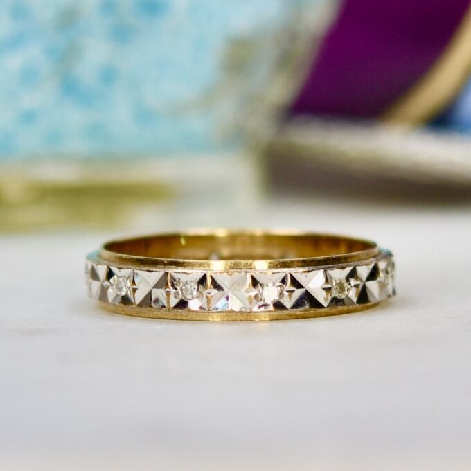 Diamond Full Eternity Stacking Ring in 9ct Gold