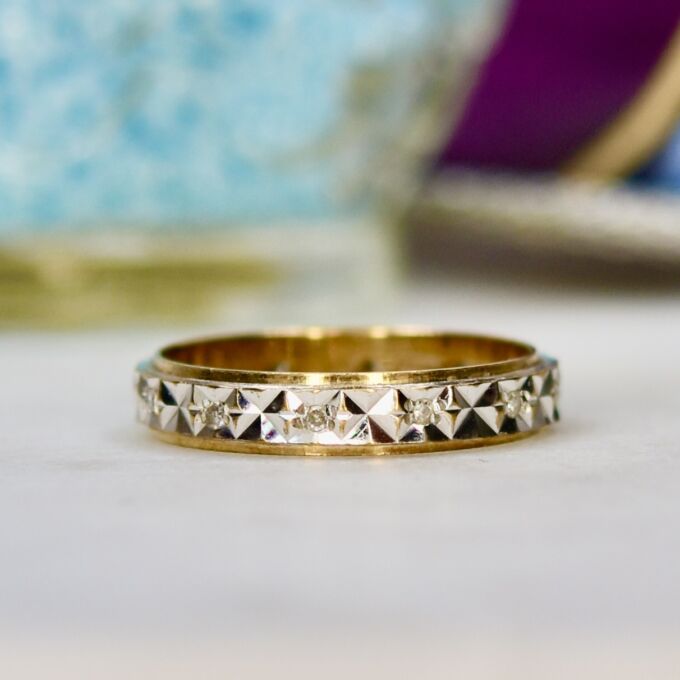 Diamond Full Eternity Stacking Ring in 9ct Gold