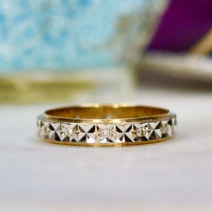 Diamond Full Eternity Stacking Ring in 9ct Gold