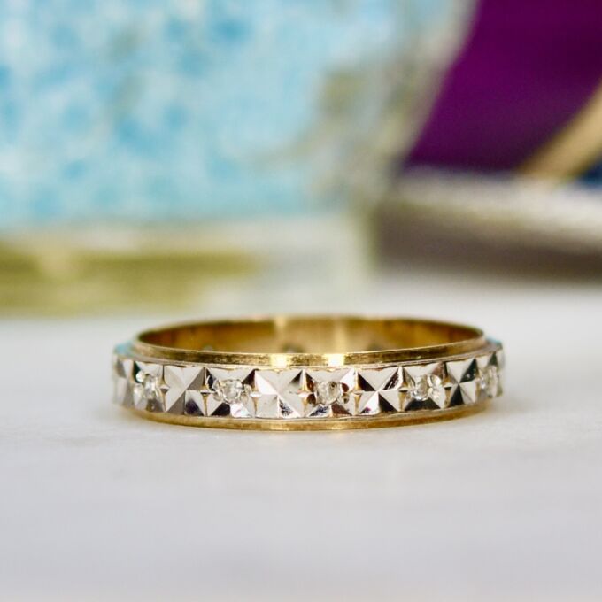 Diamond Full Eternity Stacking Ring in 9ct Gold