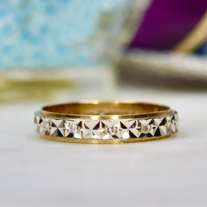 Diamond Full Eternity Stacking Ring in 9ct Gold