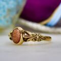 Goldstone Solitaire Ring in 9ct Gold