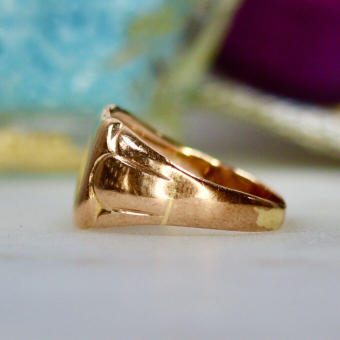 Antique Shield Signet Ring in 9ct Rose Gold