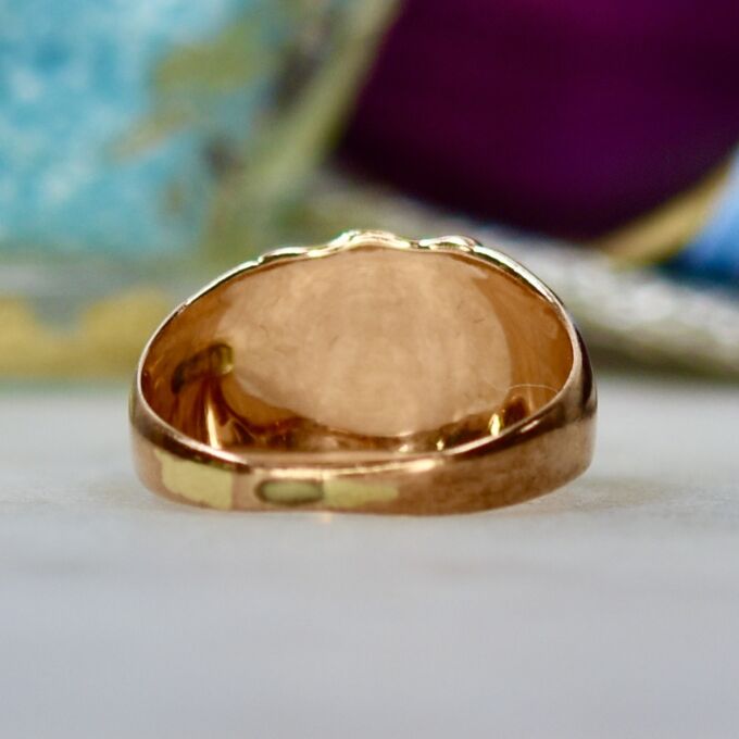 Antique Shield Signet Ring in 9ct Rose Gold
