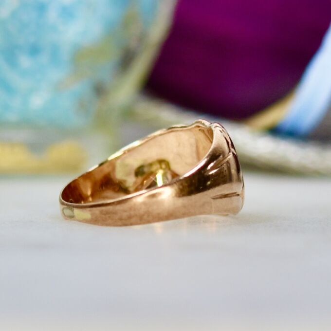 Antique Shield Signet Ring in 9ct Rose Gold