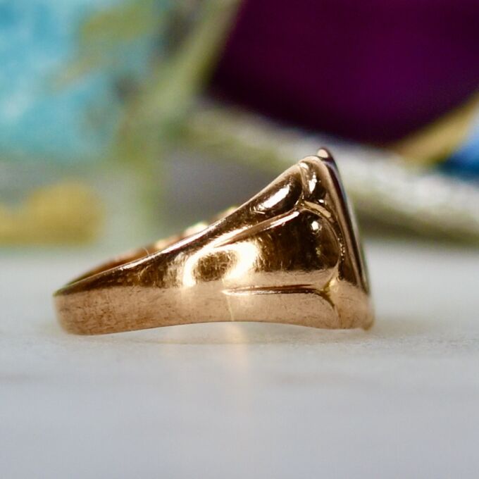 Antique Shield Signet Ring in 9ct Rose Gold