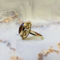 Ornate Carnelian Solitaire Ring in 14ct Gold