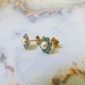 Pearl and Turquoise Stud Earrings in 18ct Gold