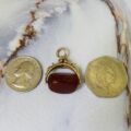 Carnelian Swivel Fob Pendant in 9ct Gold
