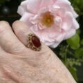 Ornate Carnelian Solitaire Ring in 14ct Gold