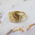 Sunray Signet Ring in 9ct Gold