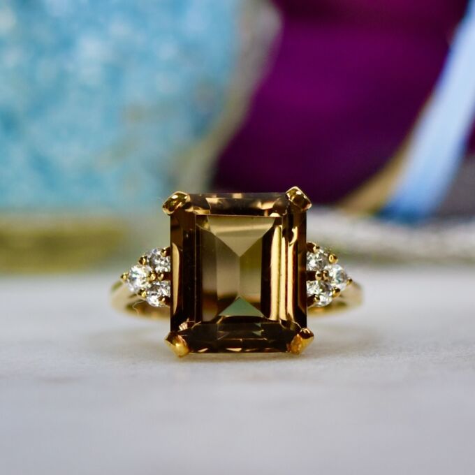 Smoky Quartz Ring in 9ct Gold