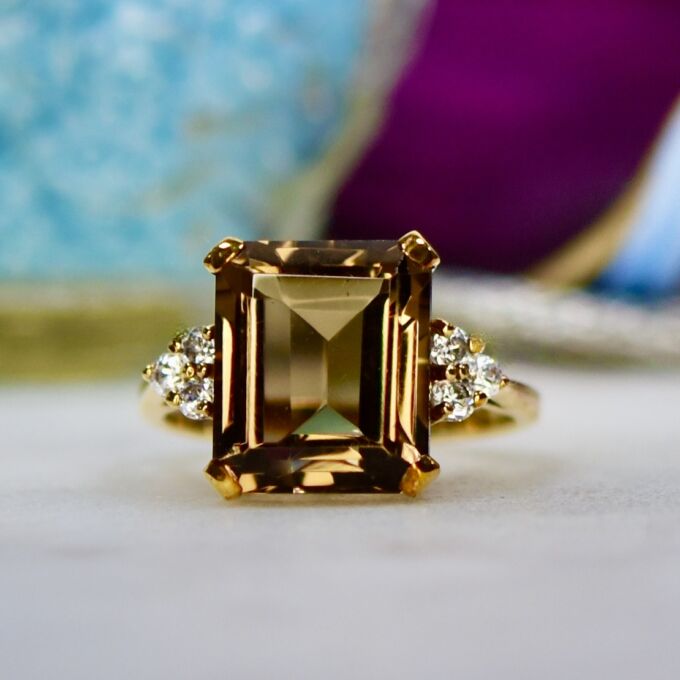 Smoky Quartz Ring in 9ct Gold