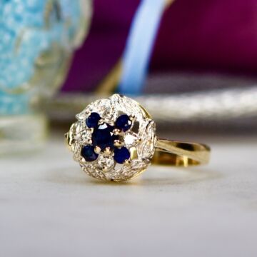 Sapphire & Diamond Ring in 9ct Gold