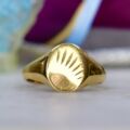 Sun Ray Signet Ring in 9ct Gold