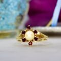 Pearl and Garnet Ring in 9ct Gold