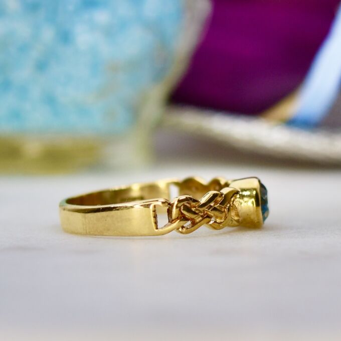 Celtic Knot Design Topaz Ring in 9ct Gold