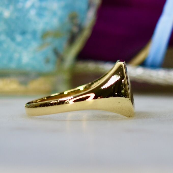 Sun Ray Signet Ring in 9ct Gold