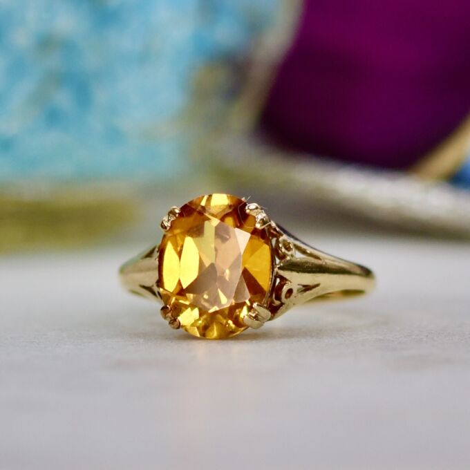 Synthetic Sapphire Ring in 9ct Gold