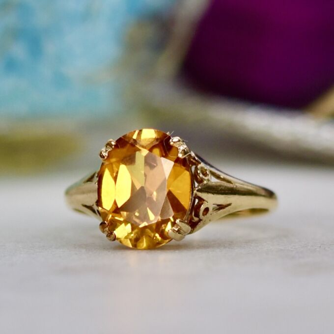 Synthetic Sapphire Ring in 9ct Gold