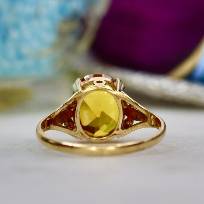 Synthetic Sapphire Ring in 9ct Gold