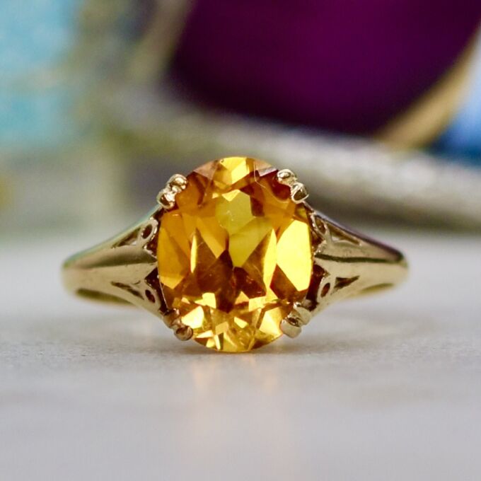 Synthetic Sapphire Ring in 9ct Gold