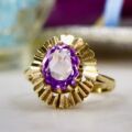 Amethyst Solitaire Ring in 9ct Gold