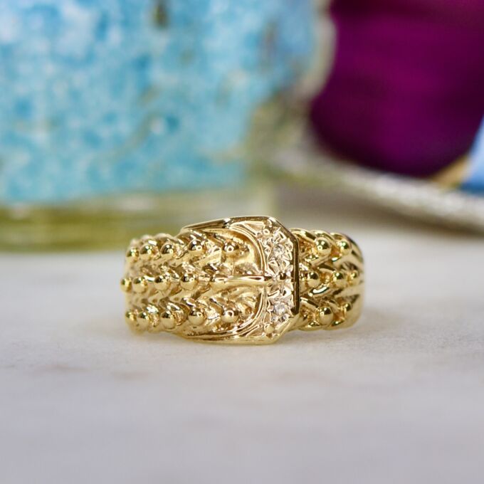 Buckle & Keeper Ring in 9ct Gold