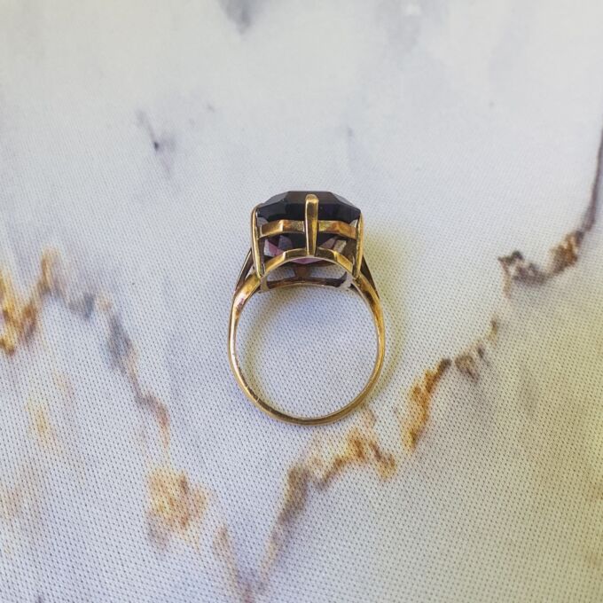 Huge Purple Dress Ring in 9ct Gold