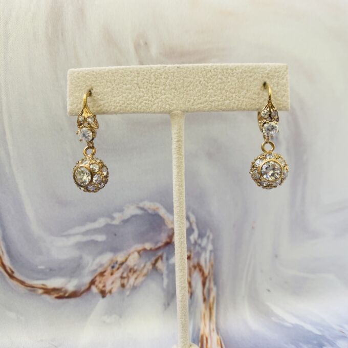 Glitter Ball Drop Earrings in 9ct Gold