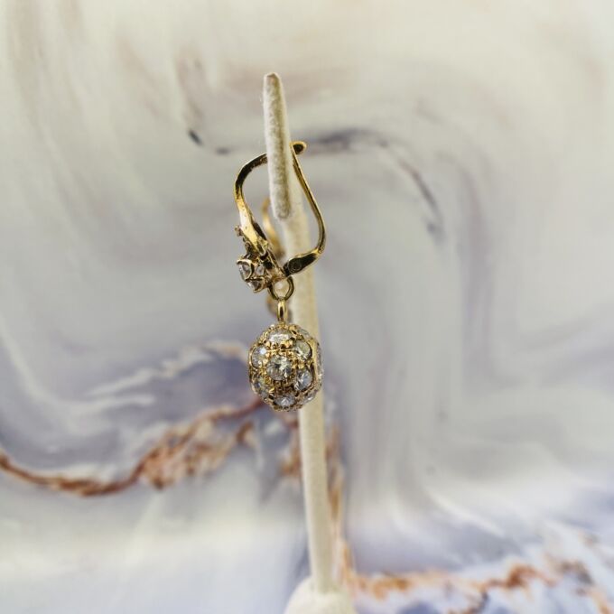 Glitter Ball Drop Earrings in 9ct Gold